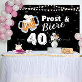 Prost Und Biere Zu 40 Jahre Geburtstag Hintergrund